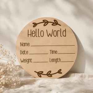 ‘Hello World’ Baby Announcement Sign